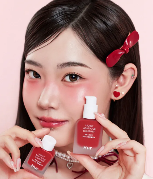 House of Hur - Moist Ampoule Blusher Mini.húmeda con 50% de esencia humectante, rubor hidratante y de larga duración,