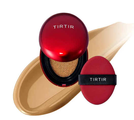 Tirtir Cushion Mini, acabado semimate,  cobertura impecable durante 72 horas,  textura transpirable y no apelmazada, adecuada para pieles sensibles y propensas al acné.