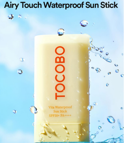 TOCOBO - Protector Solar en Barra Vita Waterproof Sun Stick, resistentes al agua,  enriquecido con ácido madecásico y asiaticósido para calmar la piel y fortalecer la barrera cutánea y la elasticidad